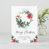 お祭りホリーポインセチアリースクリスマスグリーティング シーズンカード (スタンド正面)