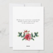 お祭りホリーポインセチアリースクリスマスグリーティング シーズンカード (裏面)