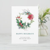 お祭りホリーポインセチアリースクリスマスグリーティング シーズンカード (スタンド正面)