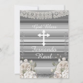 お祭りボーイの洗礼と誕生日 シルバー 招待状 (裏面)