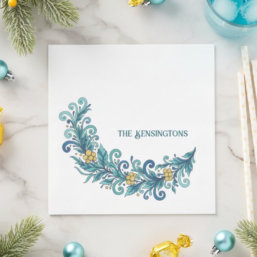 お祭りリースのスワッグ ホリデー スタンダードランチョンナプキン