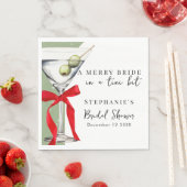 お祭りレトロ赤いリボン ダーティ マーティーニ ブライダル シャワー スタンダードランチョンナプキン (インサイチュ)