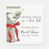 お祭りレトロ赤いリボン ダーティ マーティーニ ブライダル シャワー スタンダードランチョンナプキン (正面)