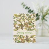 お祭り幾何学模様のホリデーカード シーズンポストカード (スタンド正面)