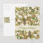 お祭り幾何学模様のホリデーカード シーズンポストカード (正面/裏面)