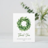 お祭り松の枝のリース クリスマスありがとうございます ポストカード (スタンド正面)