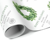 お祭り松の枝リース　ホリデー　クリスマス ラッピングペーパー (ロールコーナー)