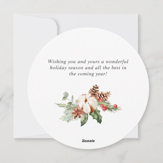 お祭り松ぼっくり松の木のリースクリスマスグリーティング シーズンカード (裏面)