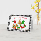 お祭り気分たっぷりのユーモアあふれる小人のクリスマス カード (黄色い花)