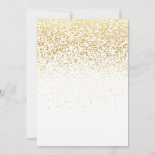 お祭り気分でご招待 ゴールドのコンフェッティ レセプション 招待状 (裏面)
