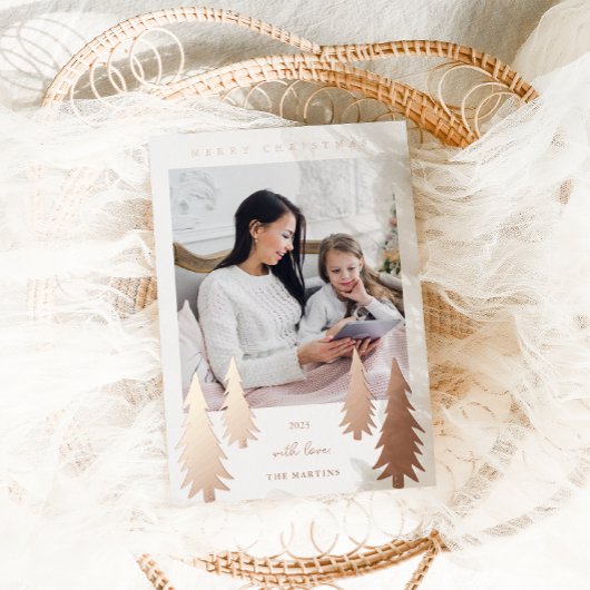 お祭り気分のクリスマスツリー２ショット 箔シーズンカード