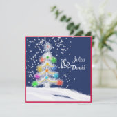 お祭り気分のクリスマスツリー ウェディング 招待状 (スタンド正面)