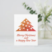 お祭り気分のクリスマスツリー スクリプト 楽しい メリー シーズンポストカード (スタンド正面)