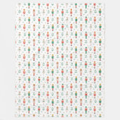 お祭り気分のクリスマス・ナチュクラッカー・バレリーナ フリースブランケット (正面)