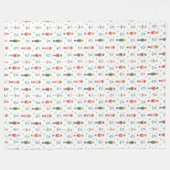 お祭り気分のクリスマス・ナチュクラッカー・バレリーナ フリースブランケット (正面(横))