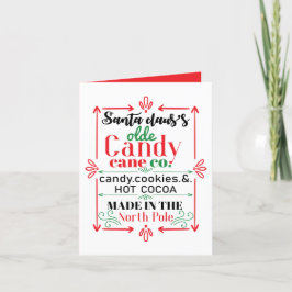 お祭り気分のサンタクロースのキャンディーケーンの会社に感情を加える シーズンカード