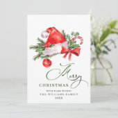 お祭り気分のサンタクロースの帽子　クリスマスの挨拶 シーズンカード (スタンド正面)