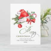 お祭り気分のサンタクロースの帽子　クリスマスグリーティング シーズンカード (スタンド正面)