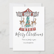 お祭り気分のトナカイのホリデーカード