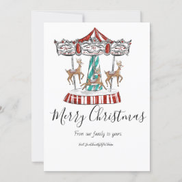 お祭り気分のトナカイのホリデーカード 招待状