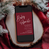 お祭り気分のバーガンディーレッドベイビーシャワー招待状 招待状