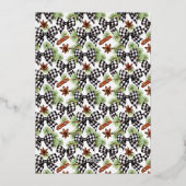 お祭り気分のホリデーリース メリークリスマス 非写真 箔シーズンカード (裏面)