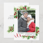 お祭り気分のホリーデイのクリスマス写真 シーズンカード (正面/裏面)