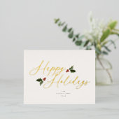 お祭り気分のホリーデイカード 箔シーズンポストカード (立ち正面)