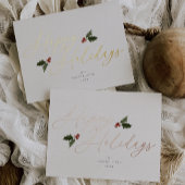 お祭り気分のホリーデイカード 箔シーズンポストカード