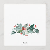 お祭り気分のホリーデコレーションリースのクリスマスメッセージ シーズンカード (裏面)