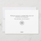 お祭り気分のホリーデコレーション法人クリスマスグリーティング シーズンカード (裏面)