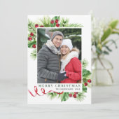 お祭り気分のホリーデコレーション クリスマスカード2枚セット シーズンカード (スタンド正面)
