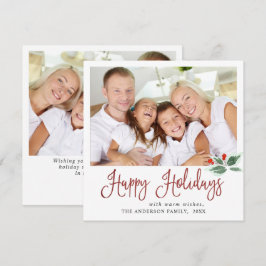 お祭り気分のホリーデコレーション クリスマスグリーティングカード2 フォト付き シーズンカード