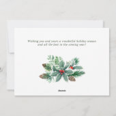 お祭り気分のホリーデコレーション クリスマス写真年賀状 シーズンカード (裏面)