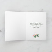 お祭り気分のホーリーベリーのリースのクリスマスグリーティング シーズンカード (内部)