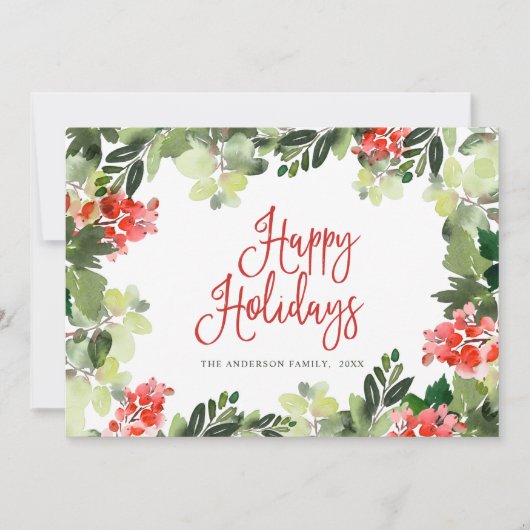 お祭り気分のホーリーベリークリスマスグリーティング シーズンカード (正面)