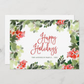 お祭り気分のホーリーベリークリスマスグリーティング シーズンカード (正面/裏面)