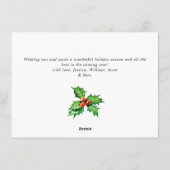 お祭り気分のホーリー ベリー ミストル ティー クリスマス グリーティング (裏面)