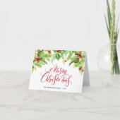 お祭り気分のホーリー ベリー ミストル ティー クリスマス グリーティング H (正面)