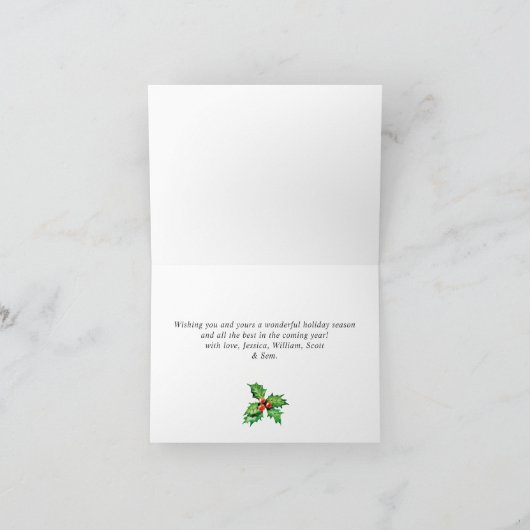 お祭り気分のホーリー ベリー ミストル ティー クリスマス グリーティング H (内部)