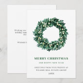 お祭り気分のホーリー wreath クリスマス 法人向けグリーティング (正面/裏面)