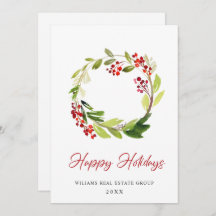 お祭り気分のホーリー wreath クリスマス 法人向けグリーティング