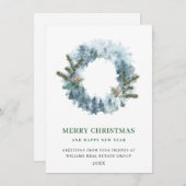 お祭り気分のホーリー wreath クリスマス 法人向けグリーティング (正面/裏面)