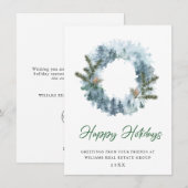 お祭り気分のホーリー wreath クリスマス 法人向けグリーティング (正面/裏面)