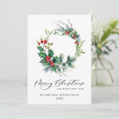 お祭り気分のホーリー wreath クリスマス 法人向け 年賀状 (スタンド正面)