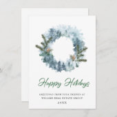 お祭り気分のホーリー wreath クリスマス 法人向け 年賀状 (正面/裏面)