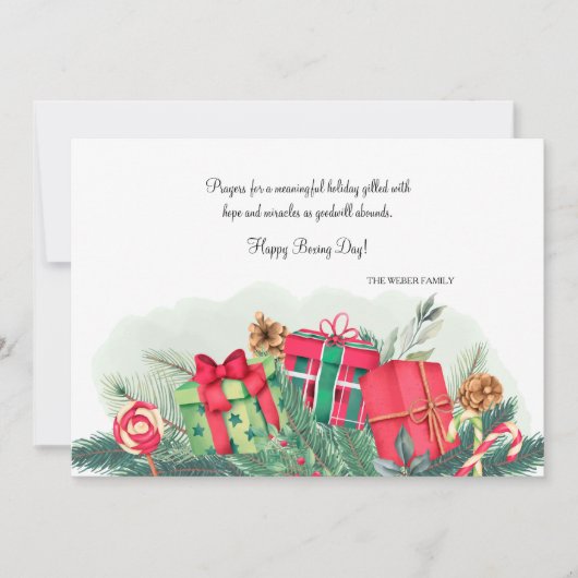 お祭り気分のボクシングデー ホリデーカード (正面)