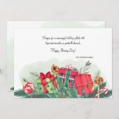 お祭り気分のボクシングデー ホリデーカード (正面/裏面)