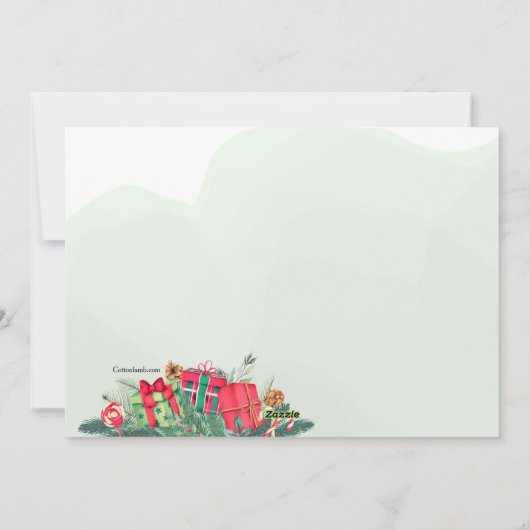 お祭り気分のボクシングデー ホリデーカード (裏面)