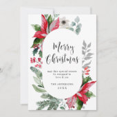 お祭り気分のポインセチアのクリスマスミスルトゥーの写真 シーズンカード (正面)